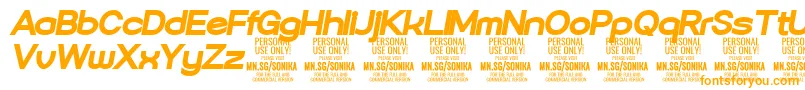 Sonika Bl Ita PERSONAL Font – Orange Fonts on White Background