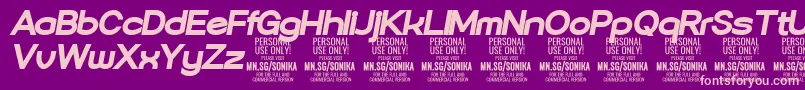 Шрифт Sonika Bl Ita PERSONAL – розовые шрифты на фиолетовом фоне