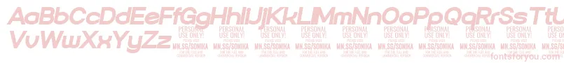 Sonika Bl Ita PERSONAL-Schriftart – Rosa Schriften auf weißem Hintergrund