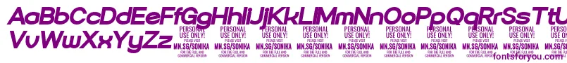 Sonika Bl Ita PERSONAL Font – Purple Fonts on White Background