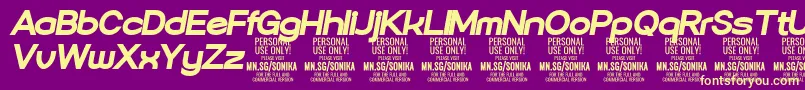 Sonika Bl Ita PERSONAL Font – Yellow Fonts on Purple Background