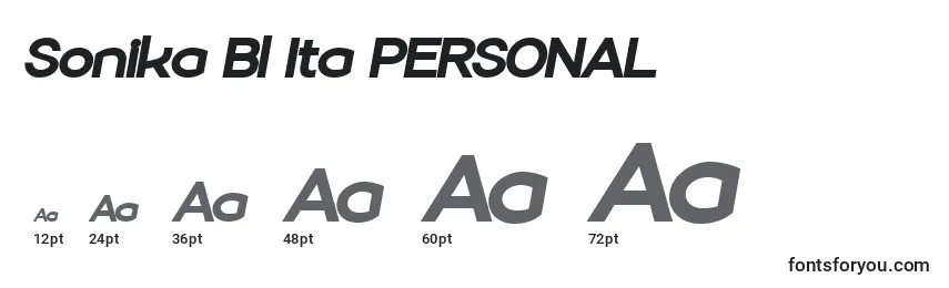 Größen der Schriftart Sonika Bl Ita PERSONAL