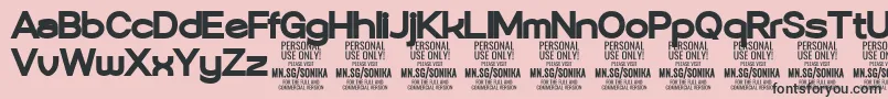 Шрифт Sonika Bl PERSONAL – чёрные шрифты на розовом фоне