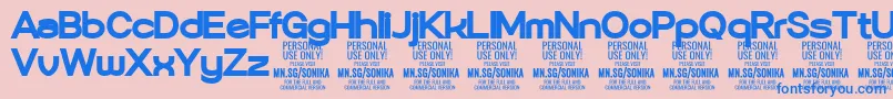 Шрифт Sonika Bl PERSONAL – синие шрифты на розовом фоне