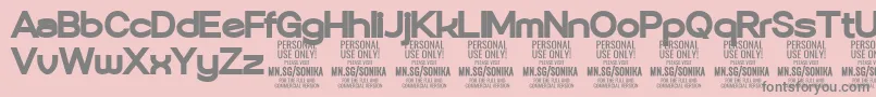 Sonika Bl PERSONAL Font – Gray Fonts on Pink Background