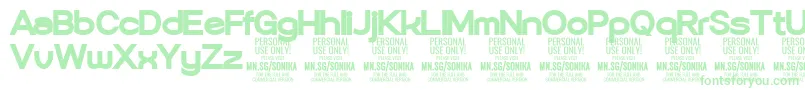 Sonika Bl PERSONAL Font – Green Fonts on White Background