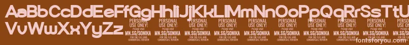 Sonika Bl PERSONAL Font – Pink Fonts on Brown Background