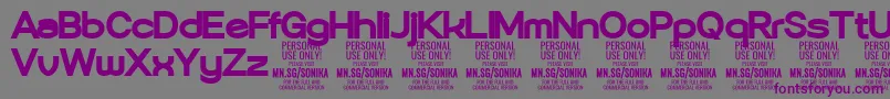 Шрифт Sonika Bl PERSONAL – фиолетовые шрифты на сером фоне