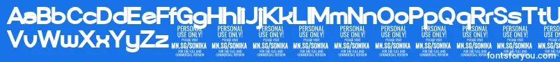 Шрифт Sonika Bl PERSONAL – белые шрифты на синем фоне