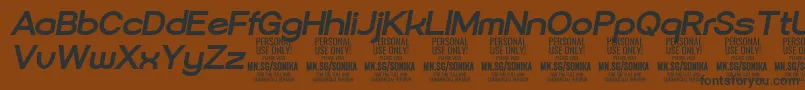 Sonika Bo Ita PERSONAL Font – Black Fonts on Brown Background