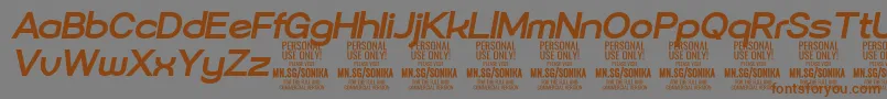 Sonika Bo Ita PERSONAL-Schriftart – Braune Schriften auf grauem Hintergrund