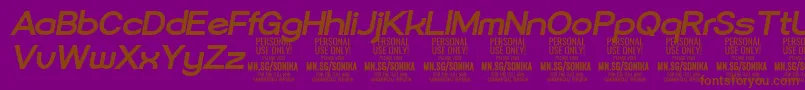 Sonika Bo Ita PERSONAL Font – Brown Fonts on Purple Background