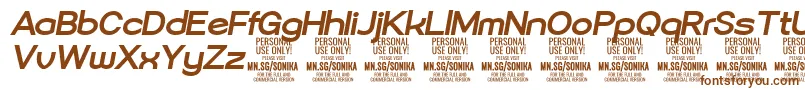 Sonika Bo Ita PERSONAL Font – Brown Fonts on White Background