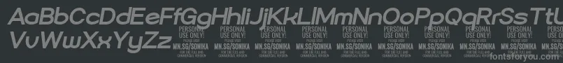 Sonika Bo Ita PERSONAL Font – Gray Fonts on Black Background