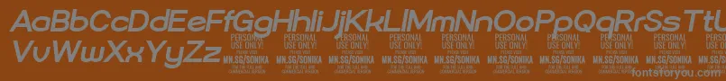 Czcionka Sonika Bo Ita PERSONAL – szare czcionki na brązowym tle