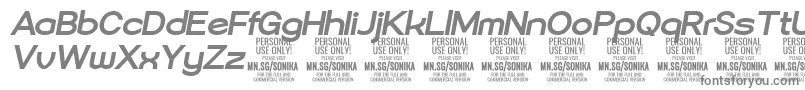 Шрифт Sonika Bo Ita PERSONAL – серые шрифты на белом фоне