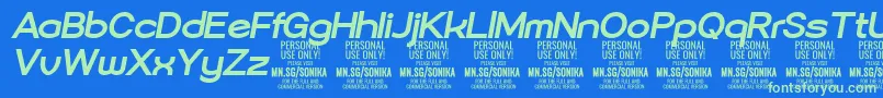 Шрифт Sonika Bo Ita PERSONAL – зелёные шрифты на синем фоне