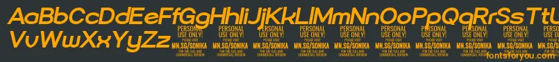 Sonika Bo Ita PERSONAL-Schriftart – Orangefarbene Schriften auf schwarzem Hintergrund