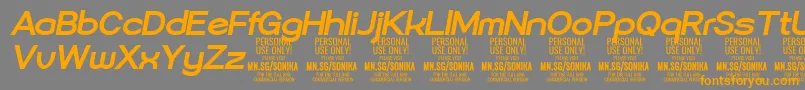 Sonika Bo Ita PERSONAL-Schriftart – Orangefarbene Schriften auf grauem Hintergrund