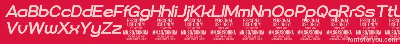 Fonte Sonika Bo Ita PERSONAL – fontes rosa em um fundo vermelho