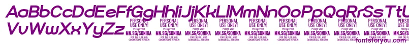 Sonika Bo Ita PERSONAL Font – Purple Fonts on White Background