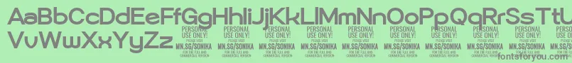 Sonika Bo PERSONAL-Schriftart – Graue Schriften auf grünem Hintergrund