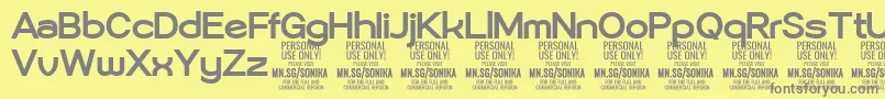 Шрифт Sonika Bo PERSONAL – серые шрифты на жёлтом фоне