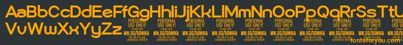 Sonika Bo PERSONAL Font – Orange Fonts on Black Background