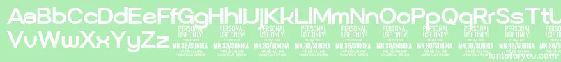 フォントSonika Bo PERSONAL – 緑の背景に白い文字