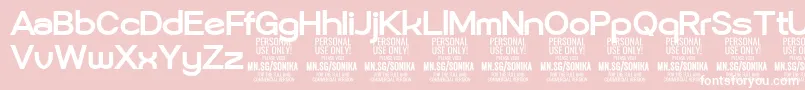 Sonika Bo PERSONAL-Schriftart – Weiße Schriften auf rosa Hintergrund