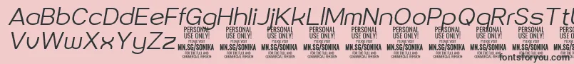 Sonika Li Ita PERSONAL Font – Black Fonts on Pink Background