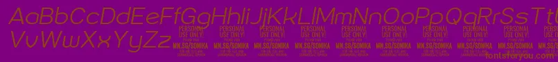 Sonika Li Ita PERSONAL Font – Brown Fonts on Purple Background