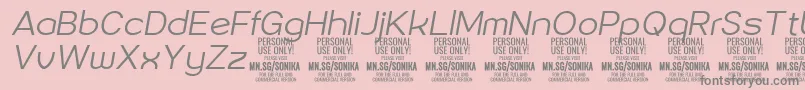 Шрифт Sonika Li Ita PERSONAL – серые шрифты на розовом фоне