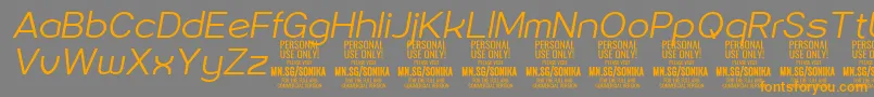 Sonika Li Ita PERSONAL Font – Orange Fonts on Gray Background