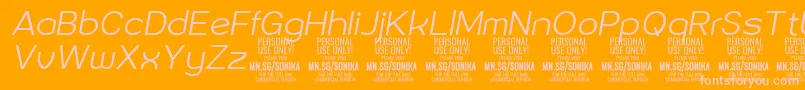 Sonika Li Ita PERSONAL-Schriftart – Rosa Schriften auf orangefarbenem Hintergrund