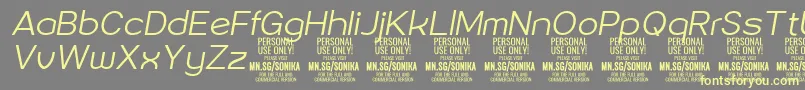 Sonika Li Ita PERSONAL Font – Yellow Fonts on Gray Background