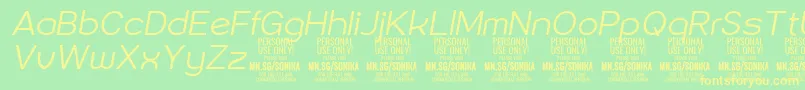 Sonika Li Ita PERSONAL Font – Yellow Fonts on Green Background