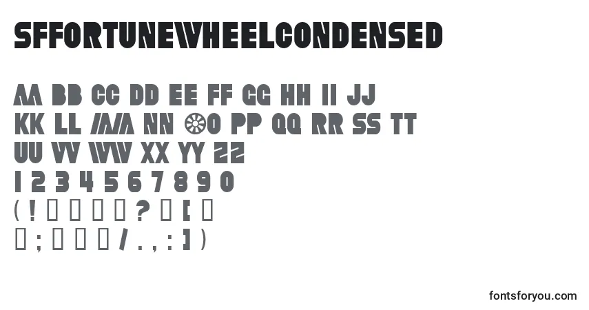 Schriftart SfFortuneWheelCondensed – Alphabet, Zahlen, spezielle Symbole