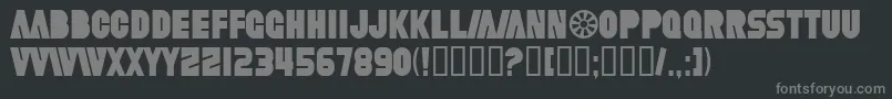 SfFortuneWheelCondensed Font – Gray Fonts on Black Background