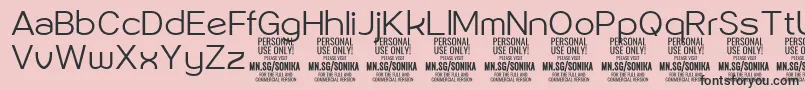 Sonika Li PERSONAL Font – Black Fonts on Pink Background