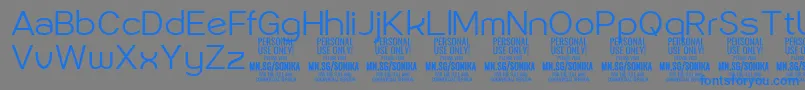 Sonika Li PERSONAL Font – Blue Fonts on Gray Background