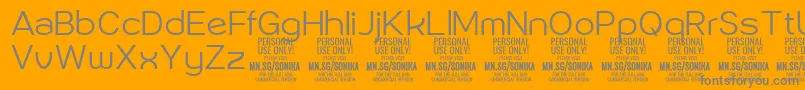 Sonika Li PERSONAL-Schriftart – Graue Schriften auf orangefarbenem Hintergrund