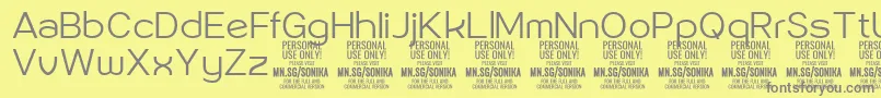 Sonika Li PERSONAL Font – Gray Fonts on Yellow Background