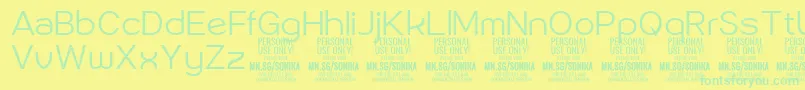 Sonika Li PERSONAL Font – Green Fonts on Yellow Background