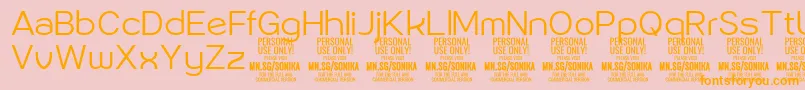 Sonika Li PERSONAL Font – Orange Fonts on Pink Background