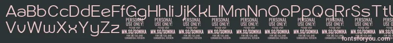 Sonika Li PERSONAL Font – Pink Fonts on Black Background