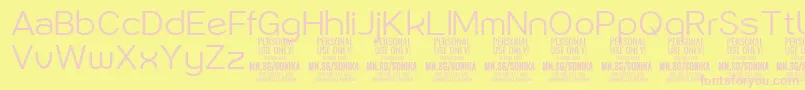 Sonika Li PERSONAL Font – Pink Fonts on Yellow Background