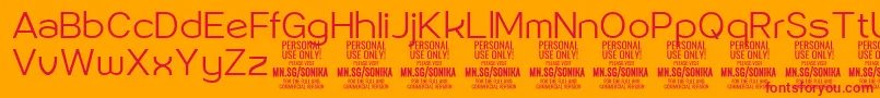 fuente Sonika Li PERSONAL – Fuentes Rojas Sobre Fondo Naranja