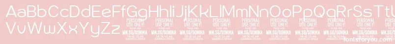 フォントSonika Li PERSONAL – ピンクの背景に白い文字