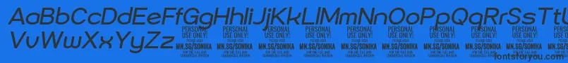 Sonika Re Ita PERSONAL Font – Black Fonts on Blue Background